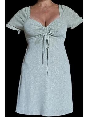 Paper Crane Ruched Bust Sweetheart Ditsy Floral Dress EUC Large